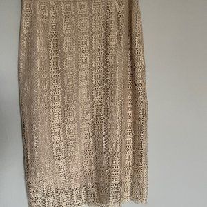 J. Crew I Cream lace pencil skirt